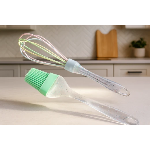 A&M home, Glitter Handle Silicone Oil Brush & Whisk Set – Modern Baking Essentials - A&amp;m home - Image 3