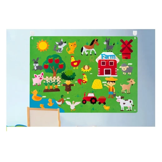 Sensoria, felt soft mat (can be hanged) interactive Montessori inspired mat, Farm Animals theme  - sensoria - Image 6