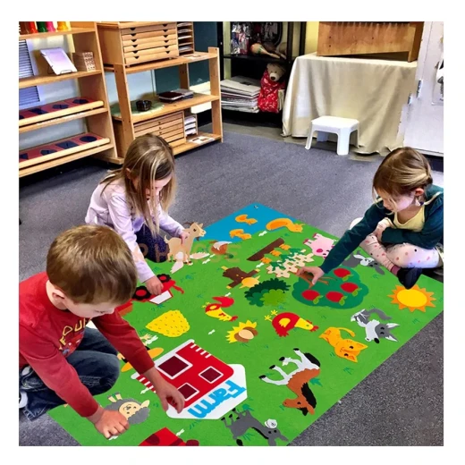 Sensoria, felt soft mat (can be hanged) interactive Montessori inspired mat, Farm Animals theme  - sensoria - Image 7