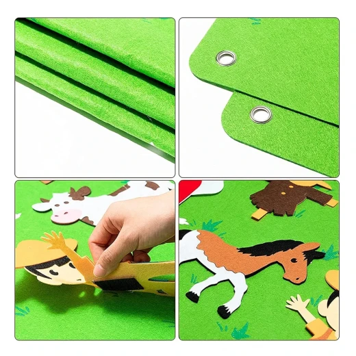 Sensoria, felt soft mat (can be hanged) interactive Montessori inspired mat, Farm Animals theme  - sensoria - Image 8