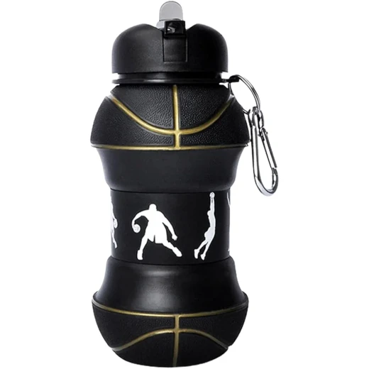 زجاجة مياه سيليكون خالي من البيسفينول أ، 1 لتر، كرة سلة - ايه اند إم هوم - Image 4