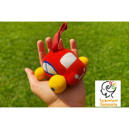سينسوريا،لعبة الصغيرة الناعمة مع خرزة هزاز وحزام تعليق للرضع – صوت لطيف، قماش آمن، ومثالية لعربات الأطفال، المهد، وأوقات اللعب - سنسوريا - Image 4