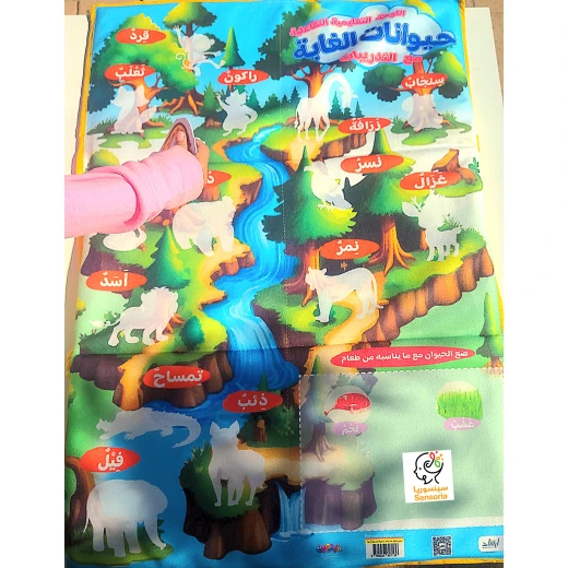 سجادة التعلم التفاعلية من سينسوريا – 90×60 سم ، حيوانات الغابة - سنسوريا - Image 6