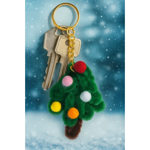 Sensoria, hand-made keychain (pipes cleaners ) Christmas theme - sensoria - Image 2