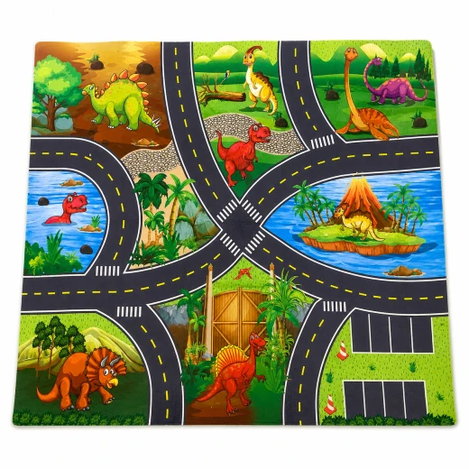 Sensoria, Dinosaur Adventure Play Set | 5 Dinosaurs + Road Mat + Cars + Prehistoric Accessories - sensoria - Image 4