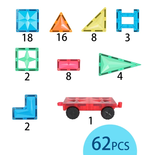Magnetic Tiles - 62 Pieces (MNTL Star) - Magnetic tiles - Image 7