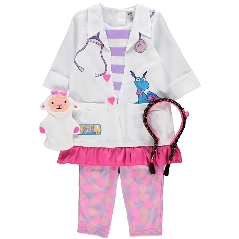 George, Doc McStuffins Disney Costume, Pink and white, 6/8 years - George