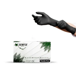 Gentle Nitrile Gloves Black (Powder Free) - 100 Pieces - Large