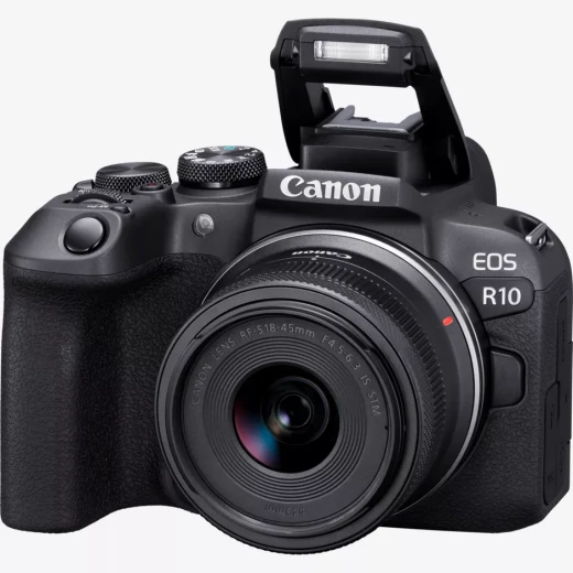 كاميرا Canon EOS R10 مع عدسة RF-S 18-45 مم IS STM (5331C010AA)، كاميرا ميرورلس قوية تتميز بتركيز تلقائي سريع، جودة صور عالية، تصوير فيديو 4K، وعدسة زوم متعددة الاستخدام مناسبة للتصوير وصناعة المحتوى - كانون - Image 4