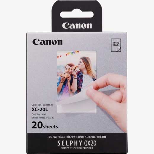 مجموعة حبر وورق الصور الفورية Canon XC-20L مقاس 54x85 مم - جودة عالية، ألوان زاهية تدوم طويلاً - متوافقة مع طابعات Canon - تحتوي على 20 ورقة لطباعة صور واضحة ونقية، مثالية للاستخدام اليومي والمناسبات الخاصة مجموعة حبر وورق الصور الفورية Canon XC-20L مقاس 54x85 مم - جودة عالية، ألوان زاهية تدوم طويلاً - متوافقة مع طابعات Canon - تحتوي على 20 ورقة لطباعة صور واضحة ونقية، مثالية للاستخدام اليومي والمناسبات الخاصة