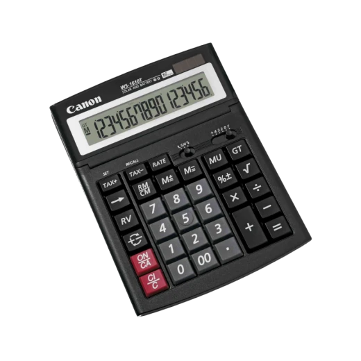 Canon WS-1610T HB Desktop Calculator, 12-Digit, Large LCD, Dual Solar & Battery Power, GT, Mark-Up/Down, Office & Professional Use Canon WS-1610T HB Desktop Calculator, 12-Digit, Large LCD, Dual Solar & Battery Power, GT, Mark-Up/Down, Office & Professional Use