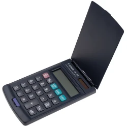 آلة حاسبة جيبية كانون LS-39E DBL - شاشة عرض 8 أرقام، تعمل بالطاقة الشمسية والبطارية، تدعم تحويل اليورو، تصميم صغير الحجم مع غطاء دوار