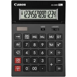Canon AS-2400 HB EMEA Desktop Calculator, 12-Digit, Large Tiltable LCD, Dual Solar & Battery Power, GT, Mark-Up/Down, Eco-Friendly Design