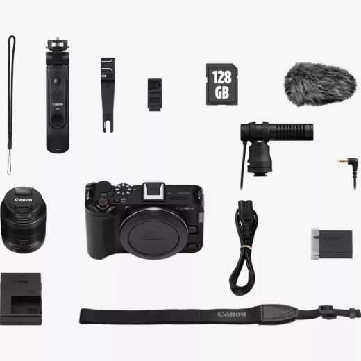 Canon EOS R50 V with RF-S 14-30mm PZ lens, a compact mirrorless camera built for content creators, offering high-quality video and photos, wide-angle zoom, fast autofocus, smooth performance, and lightweight design ideal for vlogging and social media Canon EOS R50 V with RF-S 14-30mm PZ lens, a compact mirrorless camera built for content creators, offering high-quality video and photos, wide-angle zoom, fast autofocus, smooth performance, and lightweight design ideal for vlogging and social media