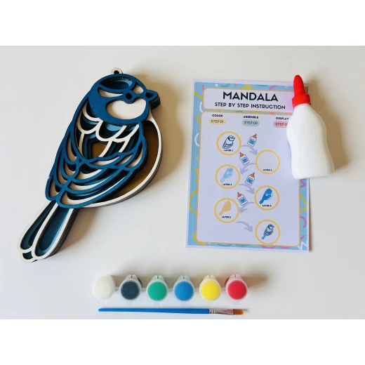 HelloKids 3D Mandala Art Kit, Bird Shaped - HelloKids - Image 2