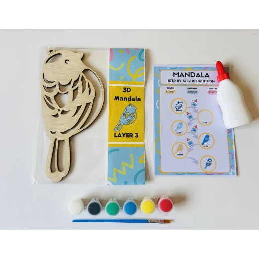 HelloKids 3D Mandala Art Kit, Bird Shaped - HelloKids - Image 5
