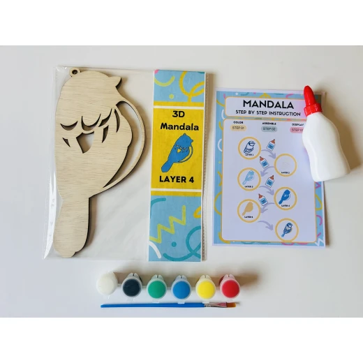 HelloKids 3D Mandala Art Kit, Bird Shaped - HelloKids - Image 6