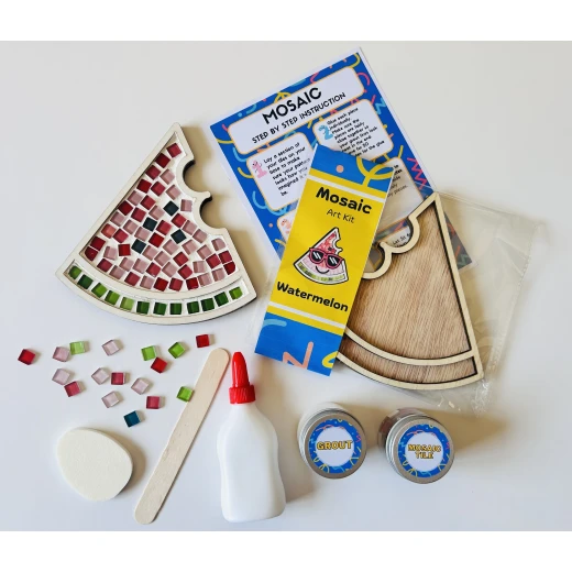 HelloKids Mosaic Art Kit, Watermelon Shaped - HelloKids - Image 2