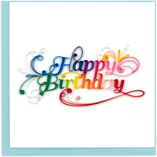 Quilling Card 3D Greeting Card – Happy Birthday Letter Design, Handmade Paper Art Card, Colorful Quilled Birthday Wishes Card for Women, Men and Kids, Unique Gift Card for Special Celebrations - Image 2