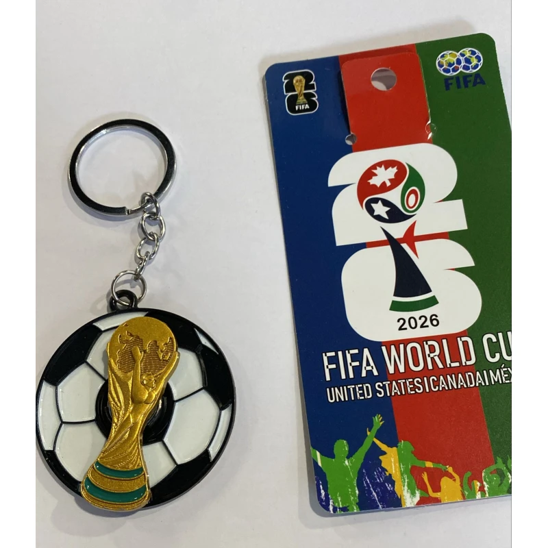 FIFA World Cup 2026 Spinner Keychain 10cm – Stylish Rotating Football Keyring with Durable Metal Design, Lightweight Portable Accessory for Keys and Bags, Perfect Gift for World Cup Fans and Football Lovers