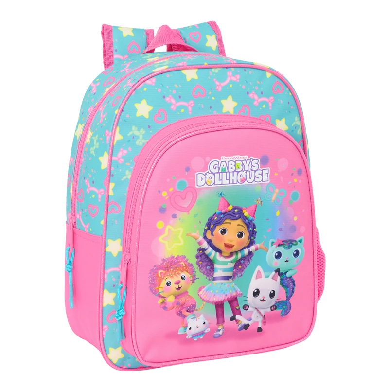 Safta Small Backpack Gabby’s Dollhouse "Confetti" – Cute and lightweight backpack with colorful design, durable material, comfortable straps, compact size, perfect for kids, school, and daily outings. - safta