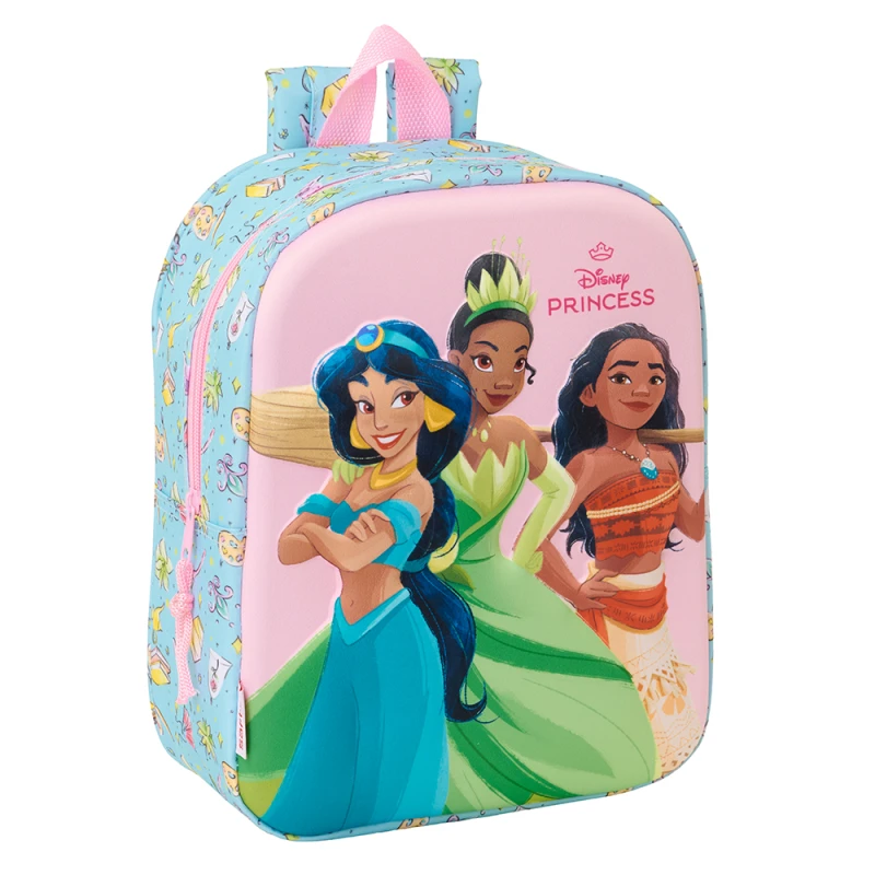 Safta 3D Mini Backpack Disney Princess 3D – Lightweight mini backpack with beautiful 3D Disney Princess design, durable material, compact size, comfortable straps, perfect for kids, school, and daily outings. - safta