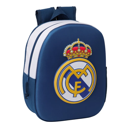 Safta 3D Backpack Real Madrid 3D – Durable and lightweight backpack with bold 3D Real Madrid design, comfortable straps, compact size, ideal for kids, school, and daily use.
