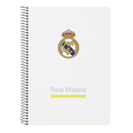 Safta Real Madrid 25/26 Hard Cover Notebook Quarter Size 80 Sheets – Durable hardcover notebook with official Real Madrid design, 80 pages, compact size, ideal for school, notes, and daily use.