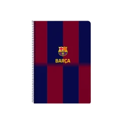 دفتر فوليو 80 ورقة غلاف قاسي FC Barcelona 25/26 – تصميم رسمي للنادي، غلاف متين للحماية، 80 صفحة، حجم كبير، مناسب للمدرسة والكتابة اليومية من براند safta.