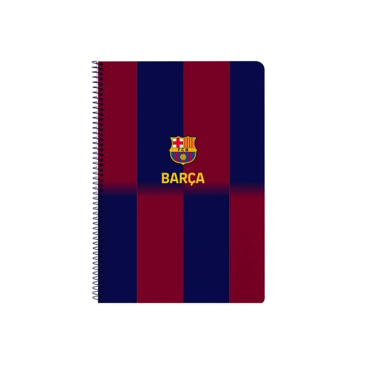 دفتر فوليو 80 ورقة غلاف قاسي FC Barcelona 25/26 – تصميم رسمي للنادي، غلاف متين للحماية، 80 صفحة، حجم كبير، مناسب للمدرسة والكتابة اليومية من براند safta.