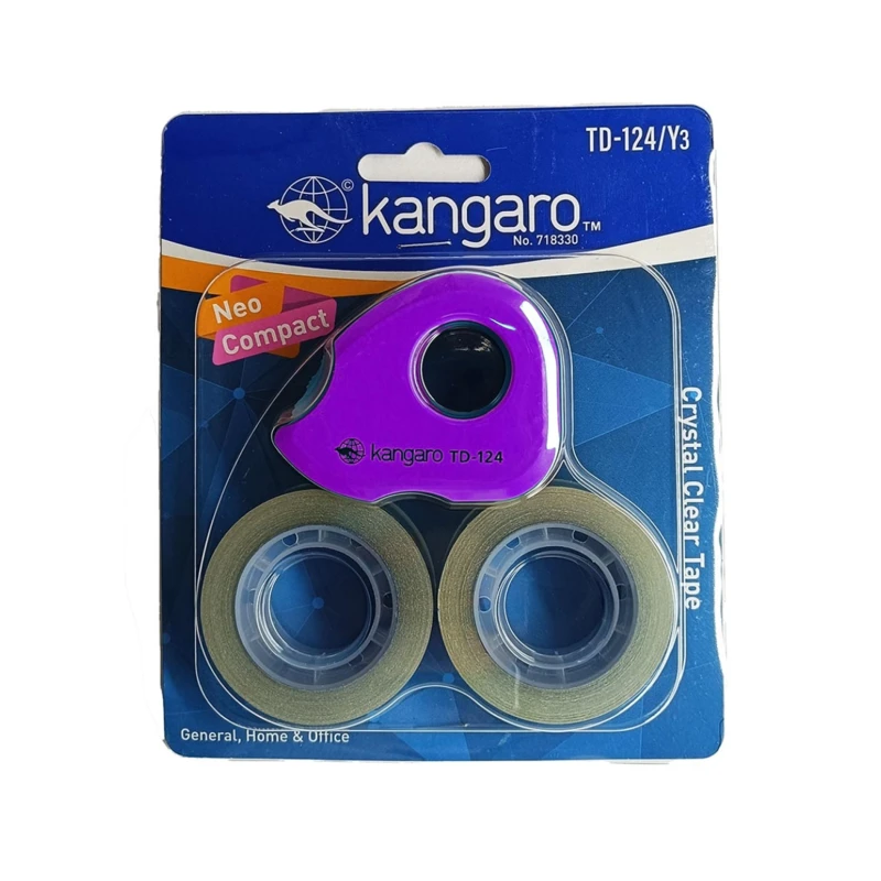 Kangaro TD-124Y3 Tape Dispenser   Purple - Kangaro