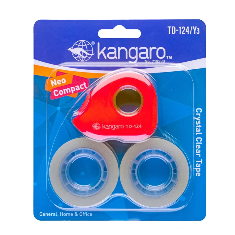 Kangaro TD-124Y3 Tape Dispenser    Red - Kangaro