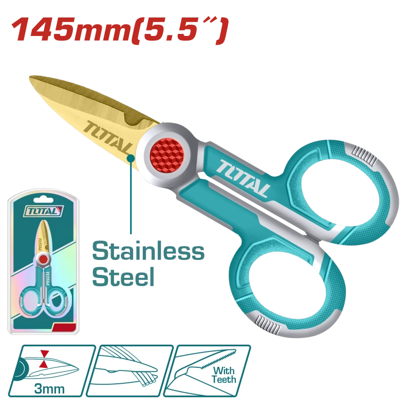 Total Electrician's Scissors 145mm / 5.5 - Total