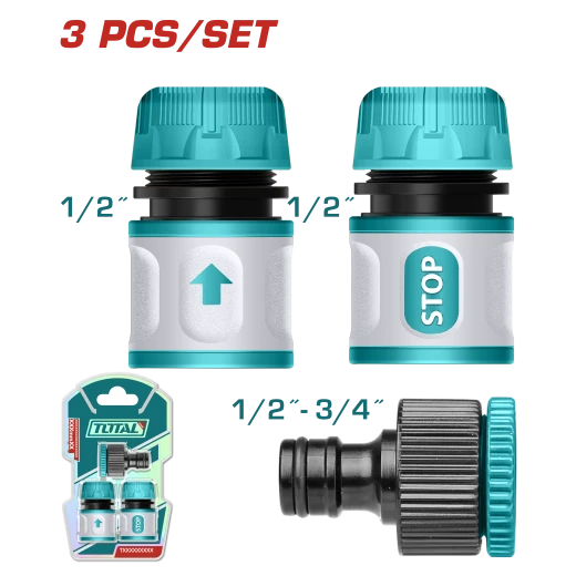 Total 3 Pcs Hose Quick Connectors Set 1/2 Total 3 Pcs Hose Quick Connectors Set 1/2