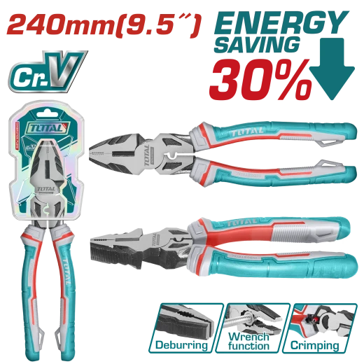 Total High Leverage Combination Pliers 240mm / 9.5 inch Total High Leverage Combination Pliers 240mm / 9.5 inch