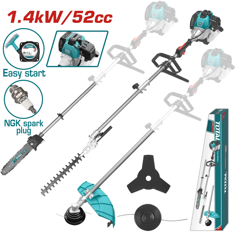 Total 4-in-1 Gasoline Hedge Trimmer Multi Tool 52cc / 1.4kW - TMT55211 - Total