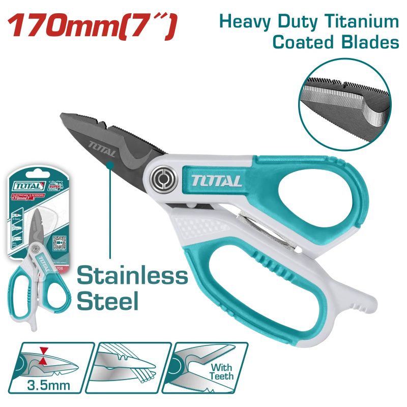 Total Electrician's Scissors 170mm / 7 - Total