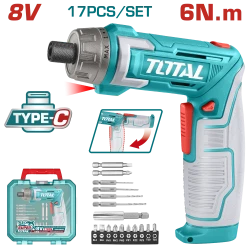 Total Li-Ion Cordless Screwdriver 8V (Internal Battery Included) - TSDLI08025