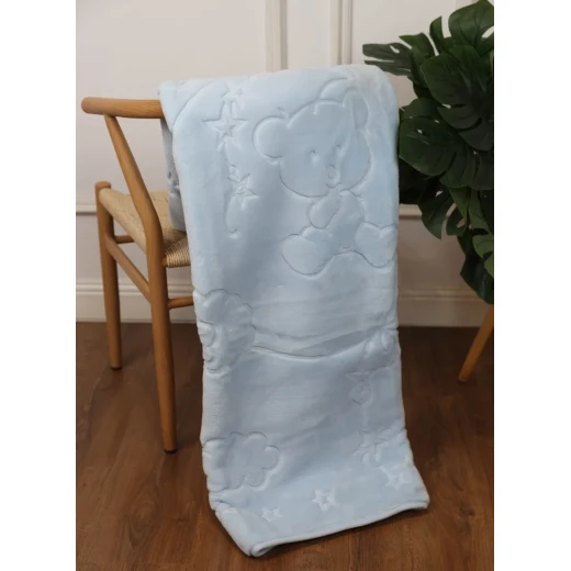 AL-ZABET BABY Winter Baby Blanket – Embossed – Blue – 110×110 cm - Image 3