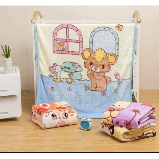 AL-ZABET BABY Winter Baby Blanket – Embossed – Blue – 110×110 cm - Image 6