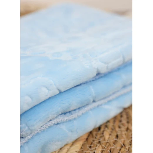 AL-ZABET BABY Winter Baby Blanket – Embossed – Blue – 110×110 cm - Image 4