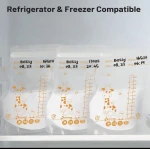 Breastmilk Storage Bags 250ml, Leak-Proof, Double-Sealed, Baby-Safe, Writable, Refrigeration & Freezer Compatible, 1 Pack for Nursing Moms