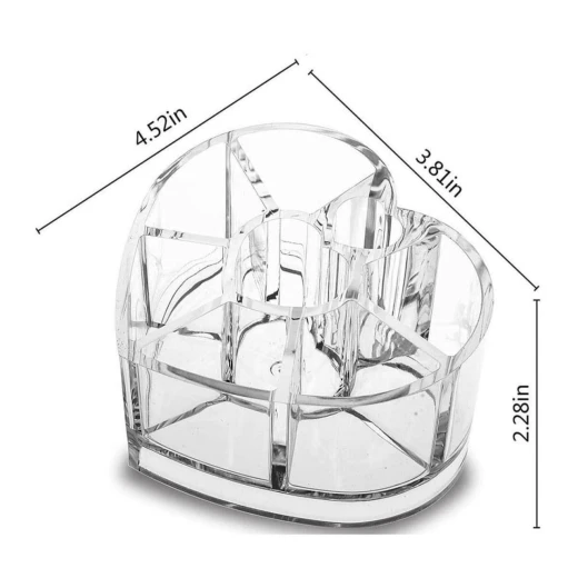 Heart-Shaped Clear Acrylic Makeup Organizer - Image 4