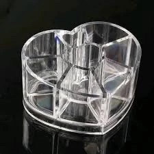 Heart-Shaped Clear Acrylic Makeup Organizer - Image 2