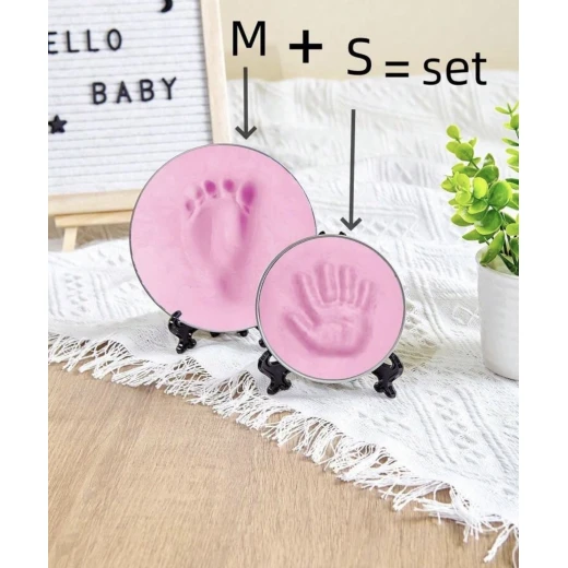 Baby Hand & Footprint Clay Keepsake Kit – Pink Color | Size S - Image 2