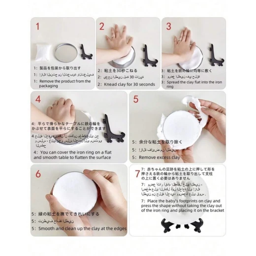 Baby Hand & Footprint Clay Keepsake Kit – Pink Color | Size S - Image 6
