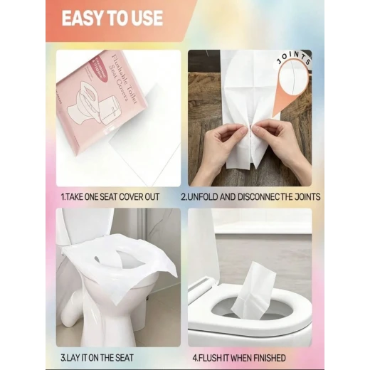 10PCS Disposable Dissolvable Toilet Seat Covers  Portable Emergency Seat Cushions for Travel, Business Trips, Camping & Public Restrooms - Image 11