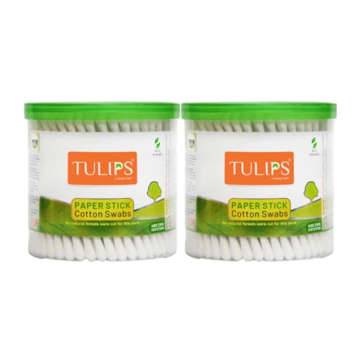Tulips Paper Stick Cotton Buds 2x200pcs, Soft and Gentle Paper Stem Cotton Swabs, Eco-Friendly Double Pack for Daily Personal Care and Hygiene Tulips Paper Stick Cotton Buds 2x200pcs, Soft and Gentle Paper Stem Cotton Swabs, Eco-Friendly Double Pack for Daily Personal Care and Hygiene