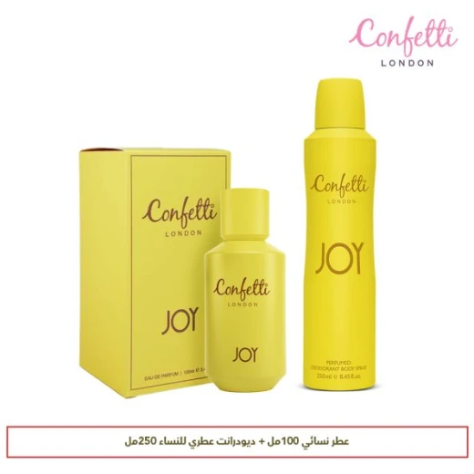 كونفيتي لندن جوي ماء عطر (Eau de Parfum) | عطر زهري فاكهي مسكي | نفحات عليا من الكمثرى والبطيخ والخوخ | قلب زهري من الورد والإيلنغ إيلنغ والياسمين | قاعدة من المسك وخشب الصندل والفانيليا | عطر نسائي منعش وجذاب كونفيتي لندن جوي ماء عطر (Eau de Parfum) | عطر زهري فاكهي مسكي | نفحات عليا من الكمثرى والبطيخ والخوخ | قلب زهري من الورد والإيلنغ إيلنغ والياسمين | قاعدة من المسك وخشب الصندل والفانيليا | عطر نسائي منعش وجذاب