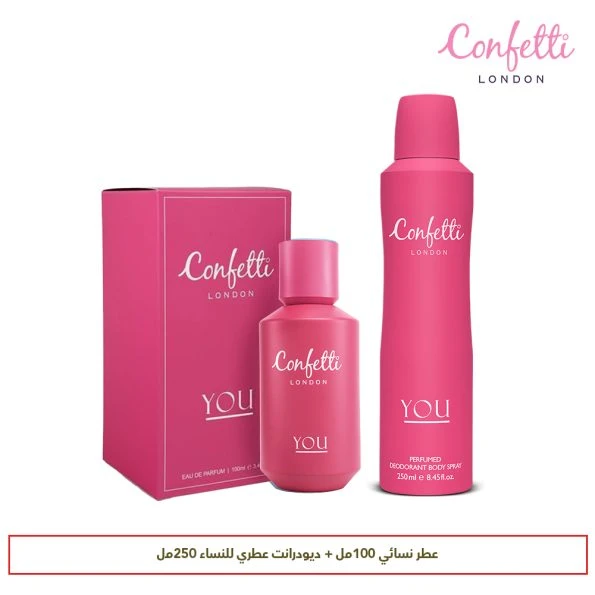 كونفيتي لندن يو ماء عطر (Eau de Parfum) | عطر زهري منعش بلمسة مسكية | نفحات من الحمضيات والمكونات المائية والورد | قلب عطري من الميموزا وزهر البرتقال والباتشولي | قاعدة من المسك والأمبروكسان | عطر نسائي أنيق ونقي - كونفيتي